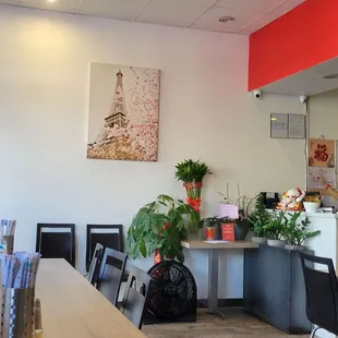 the dining area of the restaurant