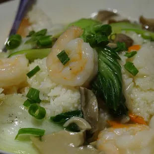 seafood vegetable over rice
