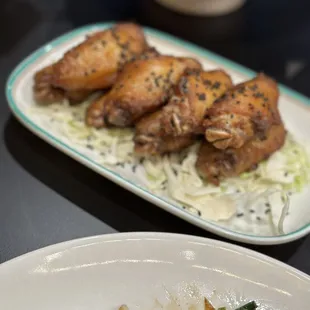 two plates of food on a table