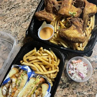 Creole Fried Whole Wings and The City Island