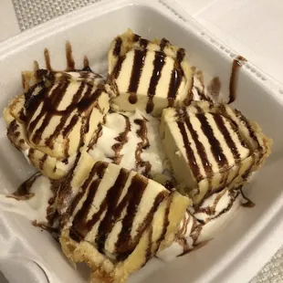 Fried ice cream ! Was such a nice surprise how good it looked and tasted