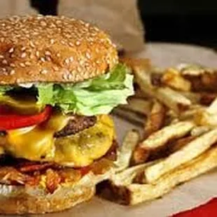 Try the Delicious &apos;Cucamonga Burger&apos; This will fill you up...