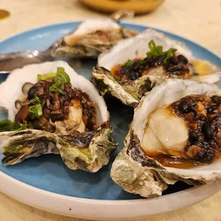 Oysters in Garlic Black Bean Sauce. Delicious. Best thing we ordered.