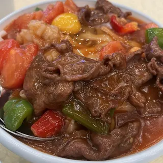 Beef Chow Fun w/Tomato & Egg