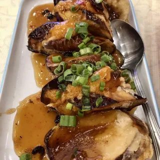 Pan-Seared Eggplant Stuffed w/ Shrimp Paste