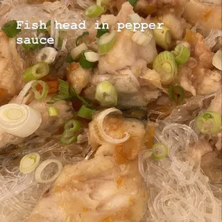 Steamed Fish Head in Pepper Sauce