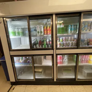 a display of beverages