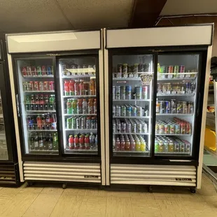 two refrigerated refrigerators