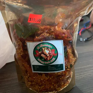 a bag of chili