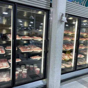a meat section of a grocery store