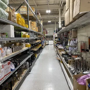 a wide aisle of goods