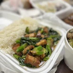 Pork belly with Chinese broccoli