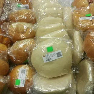 Various steamed or baked stuffed breads.