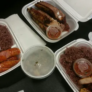 Various pork styles. The beef was alreay sold out by dinnertime
