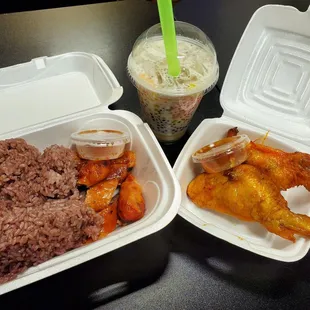 chicken wings and fried chicken, food