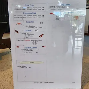 menu