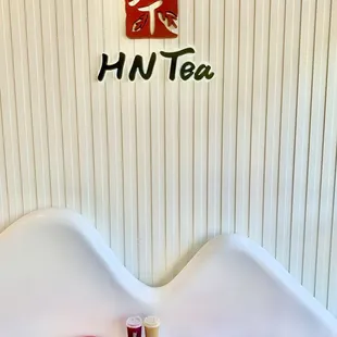 Cute sitting area to wait for drinks.