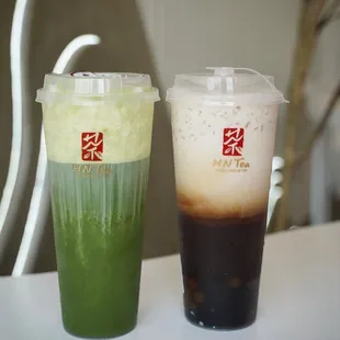 Cheese Cap Premium Matcha &amp; Mountain Rock Tea Latte