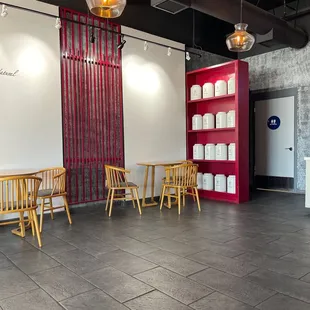 Seating and bathroom