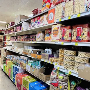 shelves of food and snacks