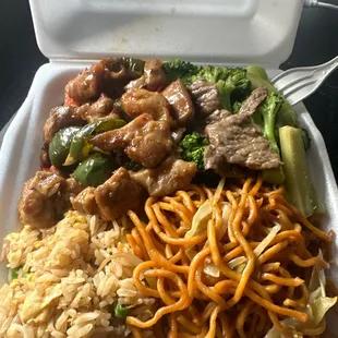 Half and half with Jalapeño chicken and Broccoli beef