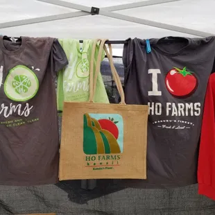 Tote bag, shirt, and baby outfit