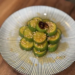 Cucumber cold dish