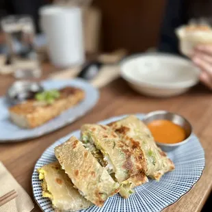 a plate of food on a table