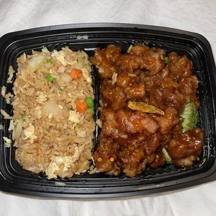 a meal in a plastic container