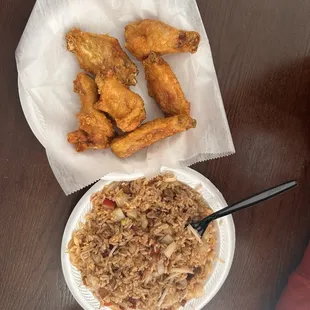 Wings with Pork Fried Rice