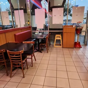 the inside of a restaurant