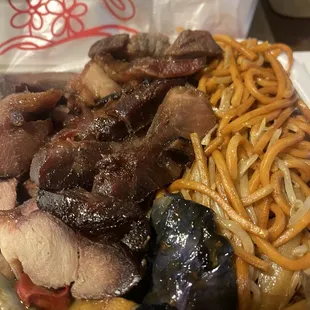 BBQ Pork, Eggplant &amp; tofu, Chow Mein.