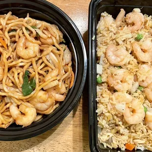 Shrimp Lo Mein and Shrimp Fried Rice 6/13