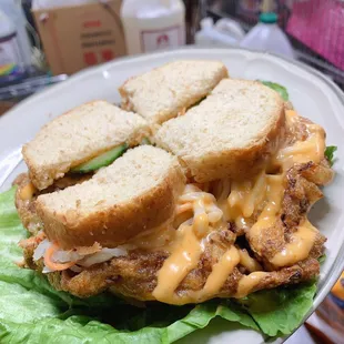 Egg foo young sandwich