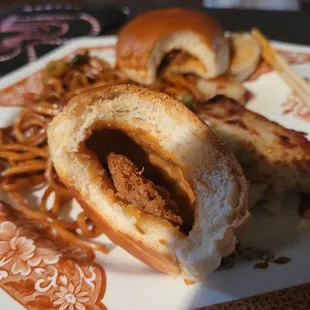 Steamed pork buns mostly empty