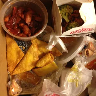 a box full of food