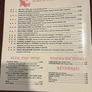 Updated menu aug '24