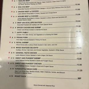 Updated menu aug '24