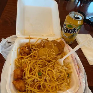 Orange chicken &amp; chow mein