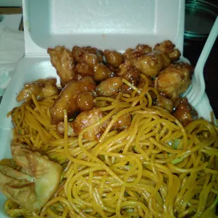 $5 Sesame Chicken and Lo Mein lunch special.