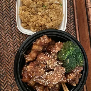 Sesame Chicken Combo with friend rice