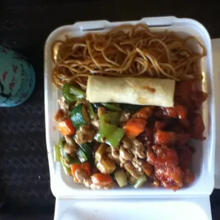 A $4.29 special. The lo mien is actually spaghetti.