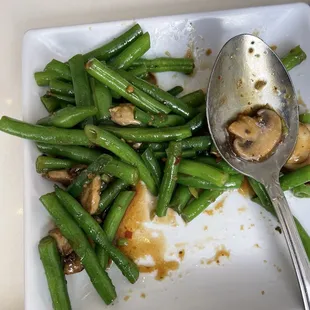Green beans and mushrooms! So fresh cooked to perfection!