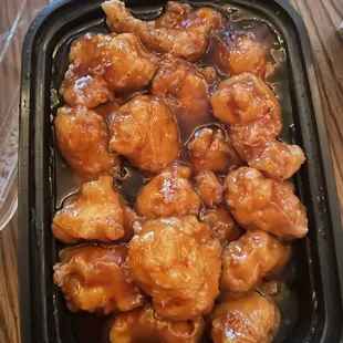 a close up of a tray of food