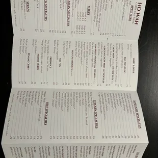 Current menu