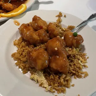 Orange chicken plate