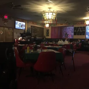 Very traditional dining room.