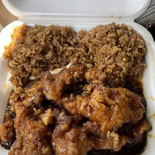 General tso with fried rice (lunch)