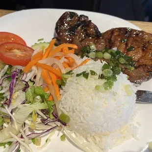 Grilled Pork Rice Platter Lunch Special size
