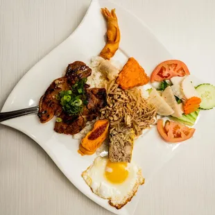 a plate of food on a table